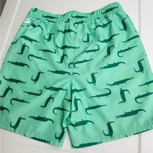 Academy LTD‎ Boys Swim Trunks Green Alligator Graphic Lined Pockets Drawstring